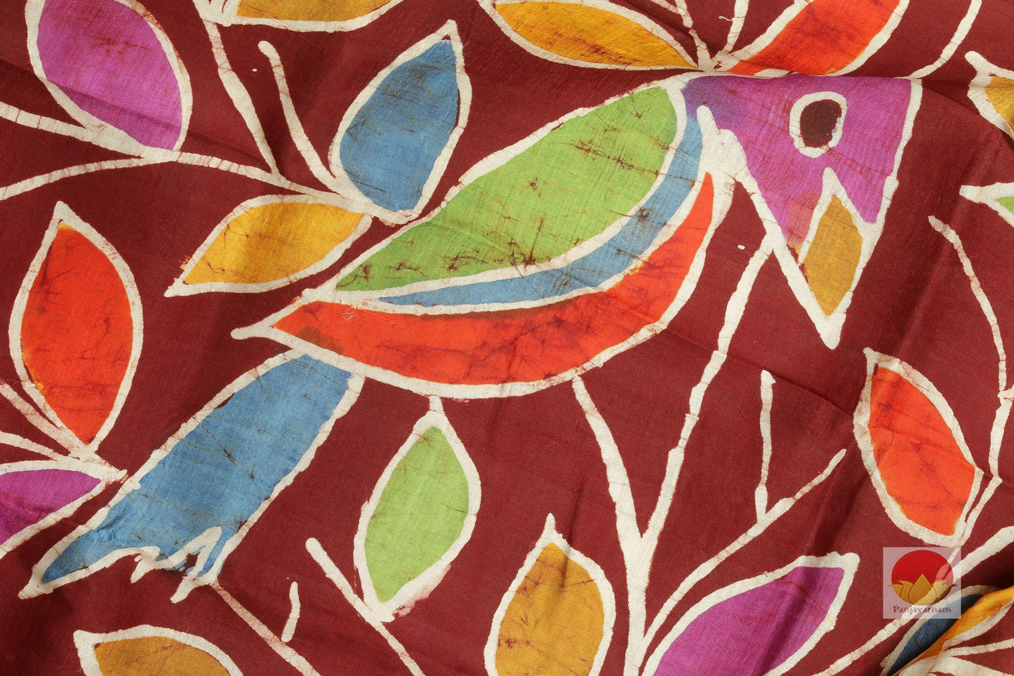 Handpainted Batik Silk Saree - PB 96 - Batik Silk - Panjavarnam