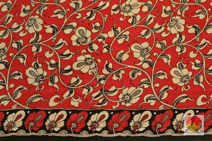 Handpainted Kalamakari Silk Saree - Organic Dyes - PKM 311 - Archives - Kalamkari Silk - Panjavarnam