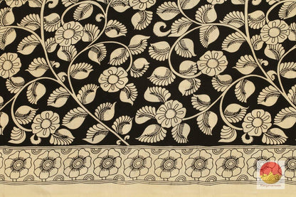 Handpainted Kalamakari Silk Saree - Organic Dyes - PKM 326 - Archives - Kalamkari Silk - Panjavarnam