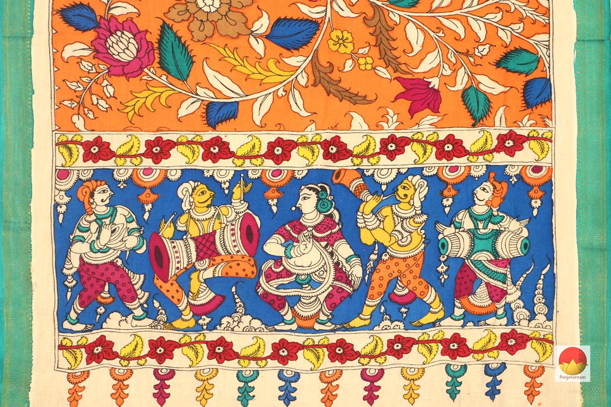 Handpainted Kalamkari Dupatta - Vegetable Dyes - PKD 1002 - Archives - Dupattas - Panjavarnam
