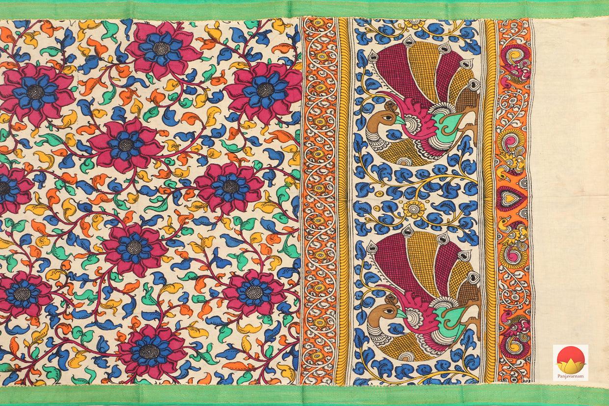 Handpainted Kalamkari Dupatta - Vegetable Dyes - PKD 1004 - Archives - Dupattas - Panjavarnam