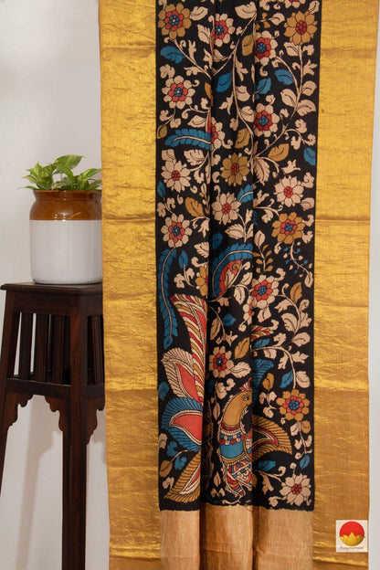Handpainted Kalamkari Kanchipuram Silk Saree - Organic Dyes - Pure Silk - PKK 02 - Archives - Kalamkari Silk - Panjavarnam