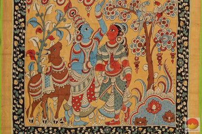 Handpainted Kalamkari Kanchipuram Silk Saree - PKD 235 Archives - Kalamkari Silk - Panjavarnam