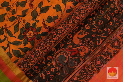 Handpainted Kalamkari Kanchipuram Silk Saree - PKD 400 - Archives - Kalamkari Silk - Panjavarnam