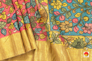 Handpainted Kalamkari Kanchipuram Silk Saree - Pure Zari - PKK 11 - Silk Sari - Panjavarnam PKK 11