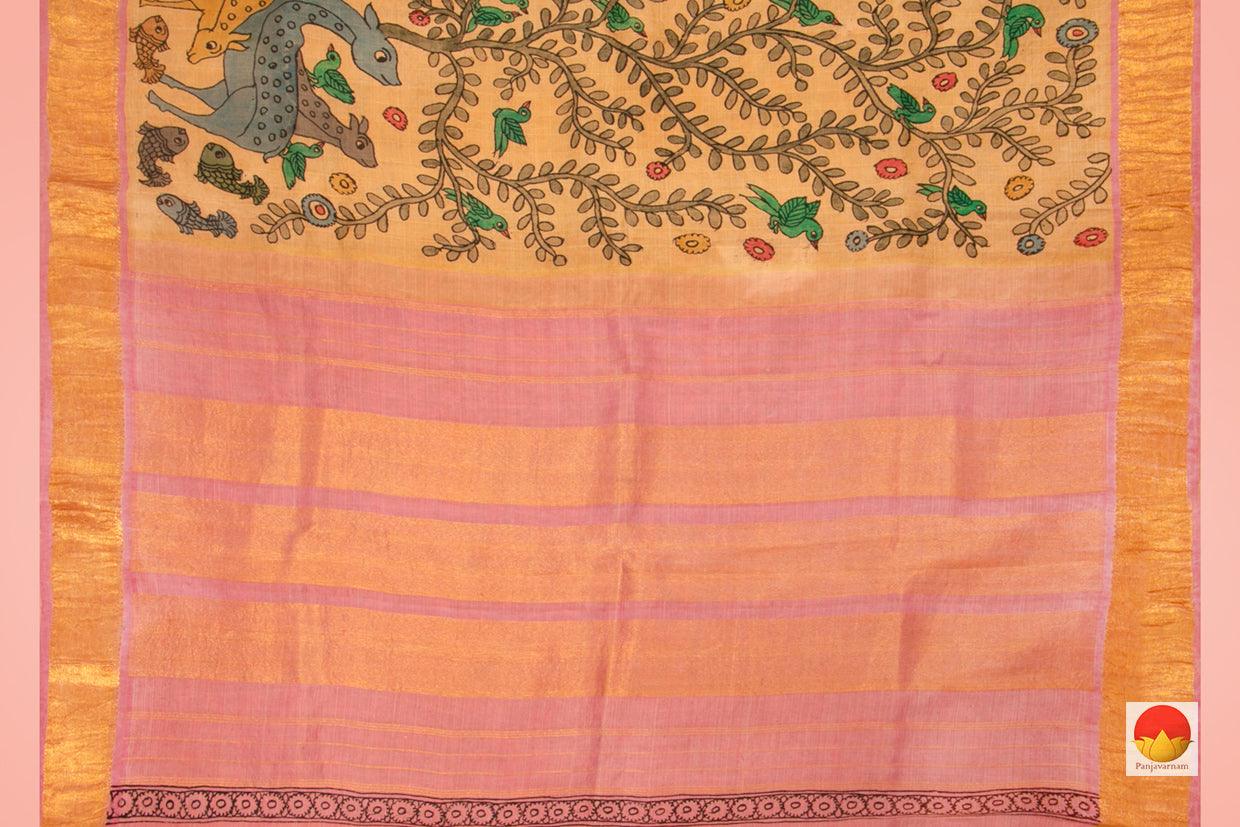 Handpainted Kalamkari Kanchipuram Silk Saree - Pure Zari - PV NYC 3 - Kalamkari Silk - Panjavarnam