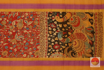 Handpainted Kalamkari Kanjivaram Silk Saree - PKD 403 - Archives - Kalamkari Silk - Panjavarnam