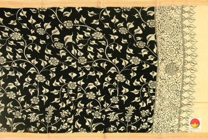 Handpainted Kalamkari Mangalgiri Dupatta With Zari Border PVD 1027 - Dupattas - Panjavarnam PVD 1027