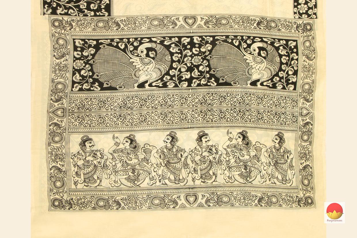 Handpainted Kalamkari Saree - Organic Dyes - PKM 534 - Kalamkari Silk - Panjavarnam