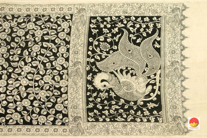 Handpainted Kalamkari Saree - Organic Dyes - PKM 537 - Kalamkari Silk - Panjavarnam
