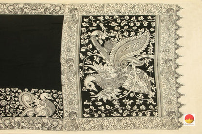 Handpainted Kalamkari Saree - Organic Dyes - PKM 538 - Kalamkari Silk - Panjavarnam