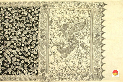 Handpainted Kalamkari Saree - Organic Dyes - PKM 544 - Kalamkari Silk - Panjavarnam