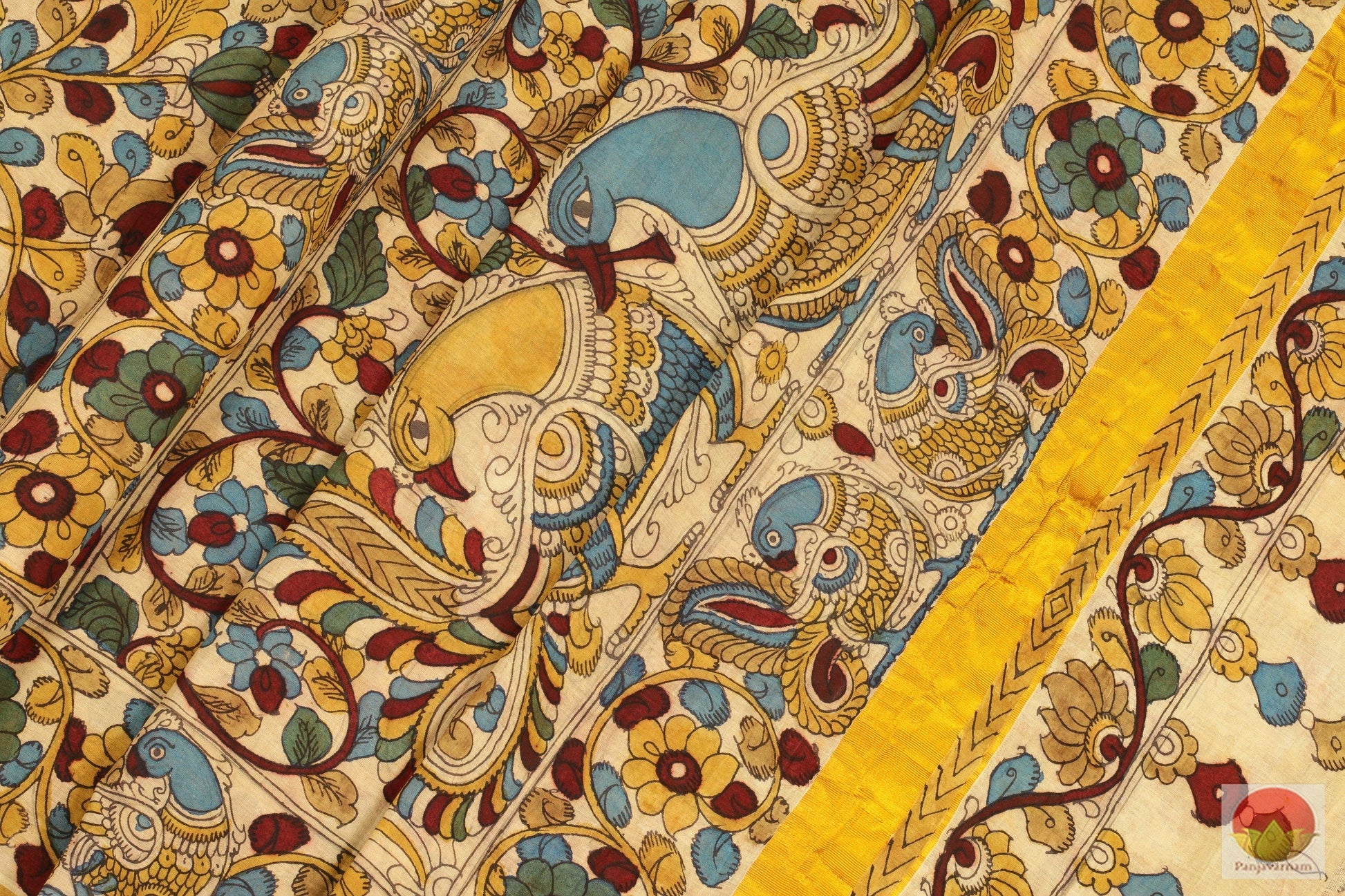 Handpainted Kalamkari Silk Cotton Saree -KSC - 201 Archives - Kalamkari Silk - Panjavarnam