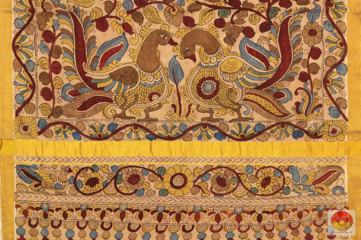 Handpainted Kalamkari Silk Cotton Saree - KSC 202 Archives - Kalamkari Silk - Panjavarnam