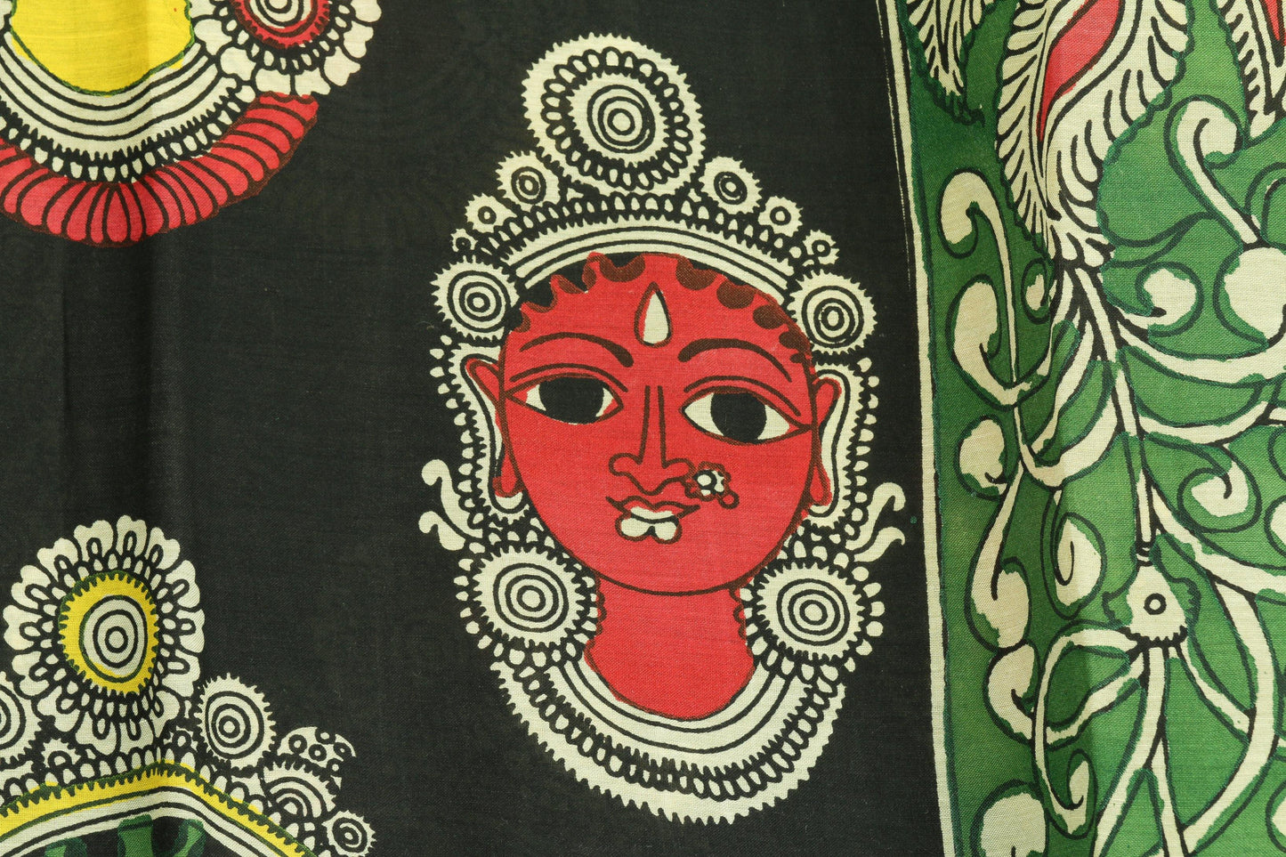 Handpainted Kalamkari Silk Saree - Organic Colours - PKJ 95 - Kalamkari Silk - Panjavarnam