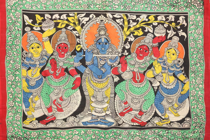 Handpainted Kalamkari Silk Saree - Organic Colours - PKJ 97 - Kalamkari Silk - Panjavarnam