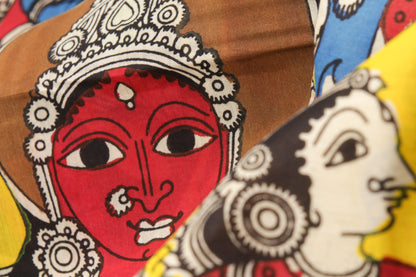 Handpainted Kalamkari Silk Saree - Organic Colours - PKJ 97 - Kalamkari Silk - Panjavarnam