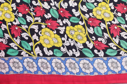 Handpainted Kalamkari Silk Saree - Organic Colours - PKM 80 Archives - Kalamkari Silk - Panjavarnam