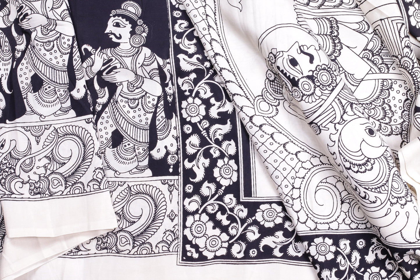 Handpainted Kalamkari Silk Saree - Organic Colours - PKM 82 Archives - Kalamkari Silk - Panjavarnam
