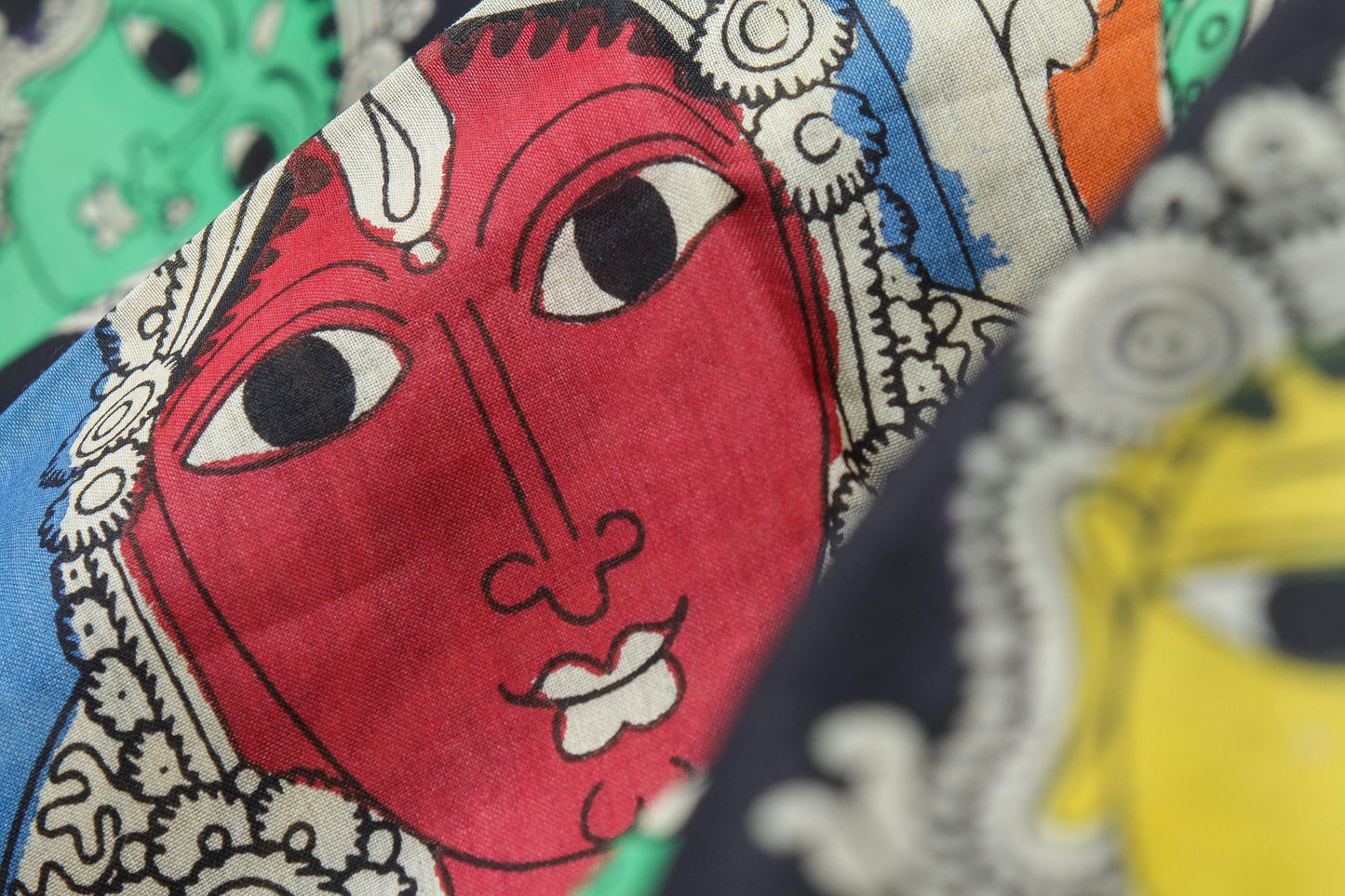 Handpainted Kalamkari Silk Saree - Organic Colours - PKM72 Archives - Kalamkari Silk - Panjavarnam