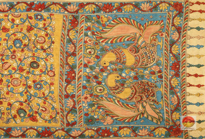 Handpainted Kalamkari Silk Saree - organic Dyes -Handpainted - PKD 157 Archives - Kalamkari Silk - Panjavarnam