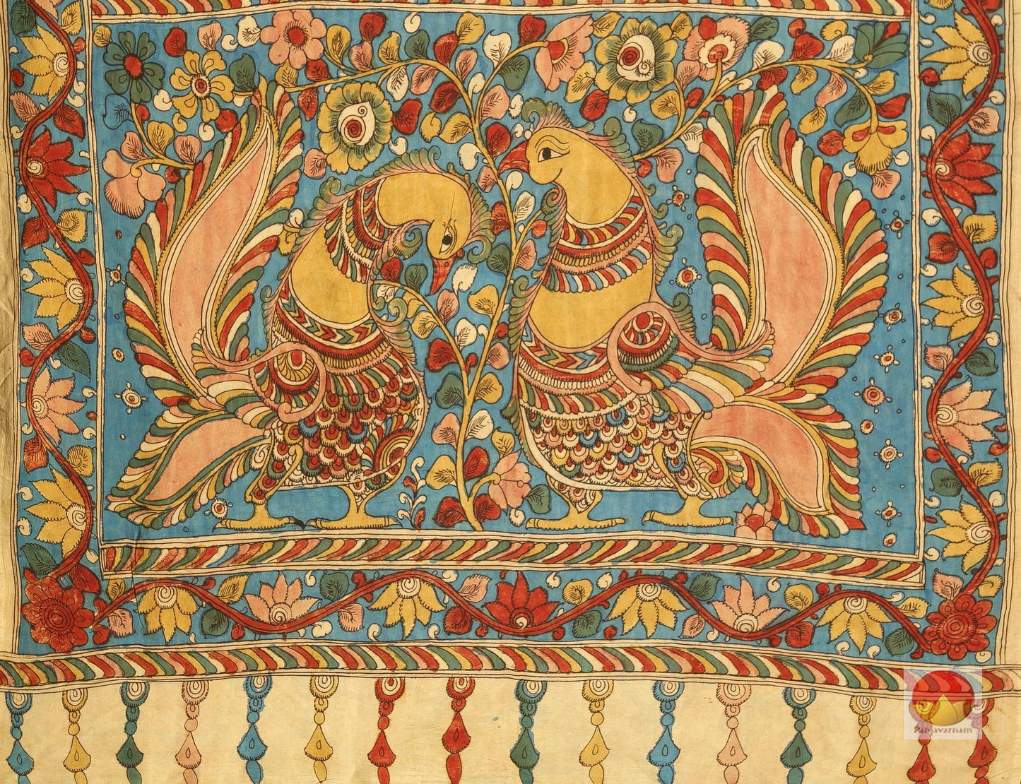Handpainted Kalamkari Silk Saree - organic Dyes -Handpainted - PKD 157 Archives - Kalamkari Silk - Panjavarnam