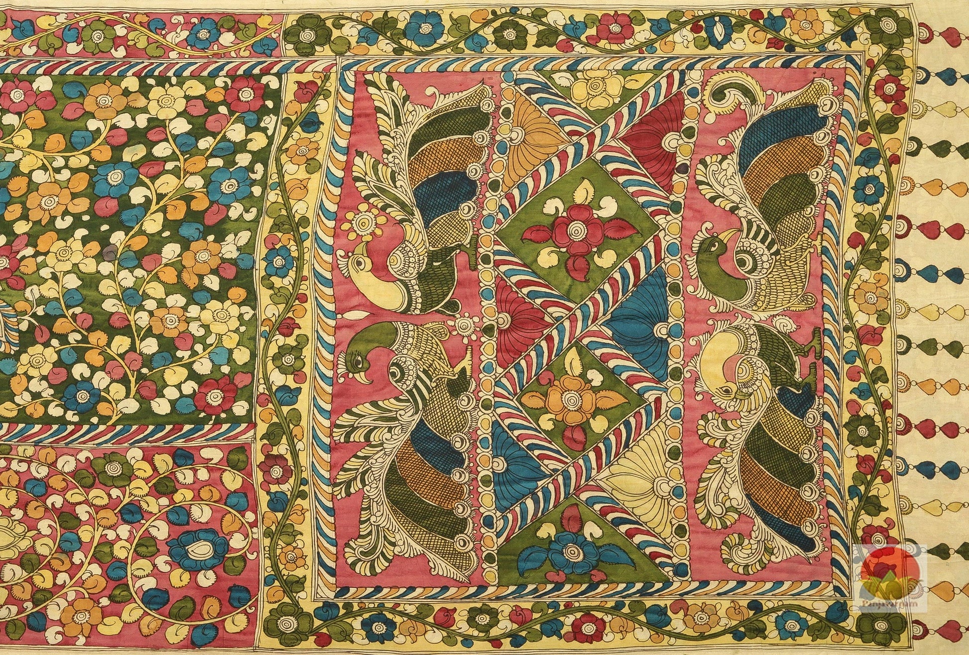 Handpainted Kalamkari Silk Saree - organic Dyes -Handpainted - PKD 159 Archives - Kalamkari Silk - Panjavarnam