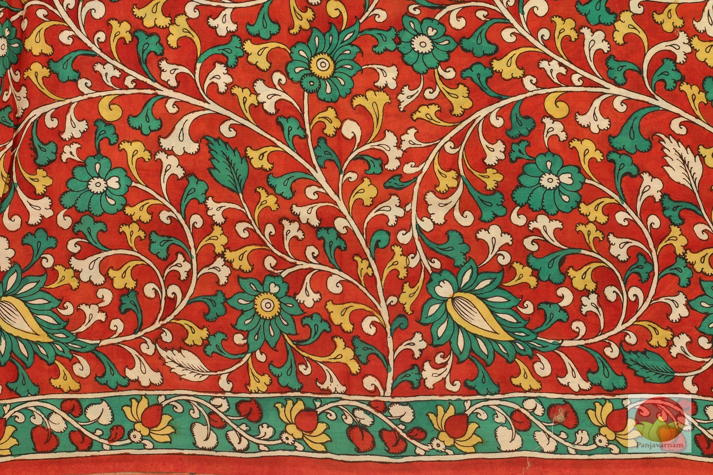 Handpainted Kalamkari Silk Saree - organic Dyes - PKBD 207 Archives - Kalamkari Silk - Panjavarnam