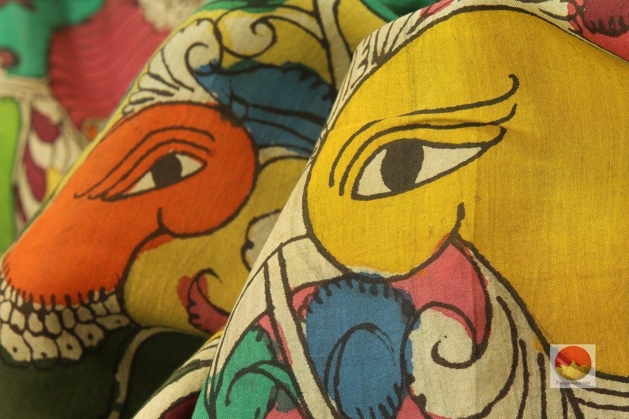 Handpainted Kalamkari Silk Saree - Organic Dyes - PKBD 210 Archives - Kalamkari Silk - Panjavarnam