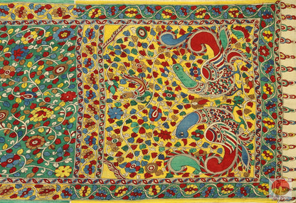 Handpainted Kalamkari Silk Saree - organic Dyes - PKBD 211 Archives - Kalamkari Silk - Panjavarnam