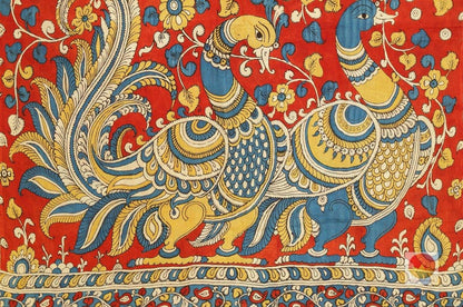 Handpainted Kalamkari Silk Saree - Organic Dyes - PKBD 216 Archives - Kalamkari Silk - Panjavarnam