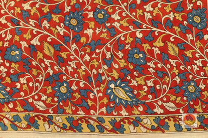 Handpainted Kalamkari Silk Saree - Organic Dyes - PKBD 216 Archives - Kalamkari Silk - Panjavarnam