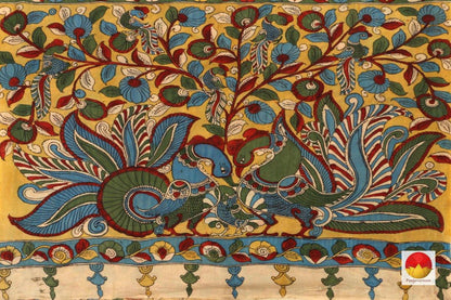 Handpainted Kalamkari Silk Saree - Organic Dyes - PKBD 415 - Archives - Kalamkari Silk - Panjavarnam