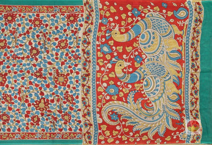 Handpainted Kalamkari Silk Saree - Organic Dyes - PKBD212 - Kalamkari Silk - Panjavarnam