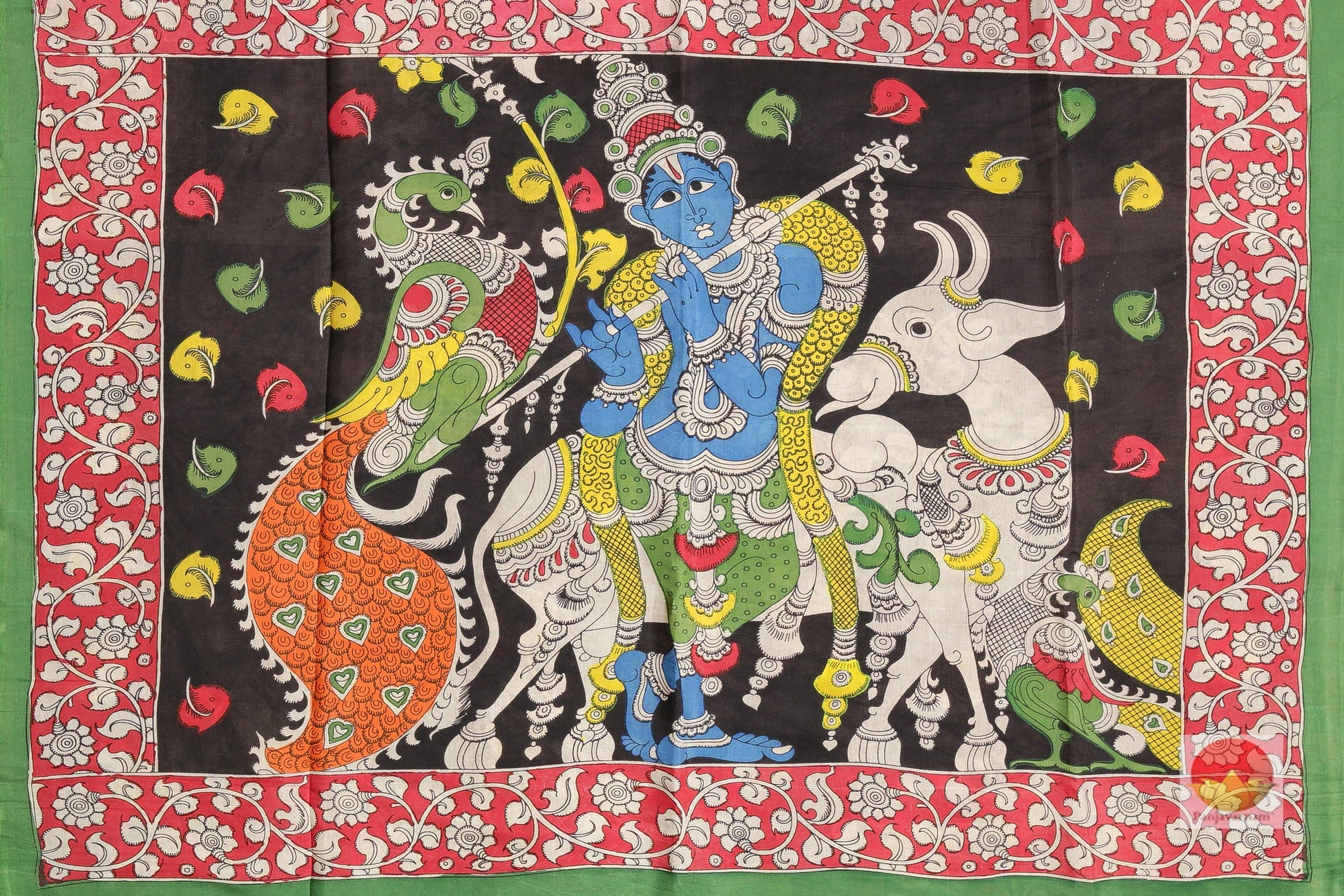 Handpainted Kalamkari Silk Saree - Organic Dyes - PKD 132 Archives - Kalamkari Silk - Panjavarnam