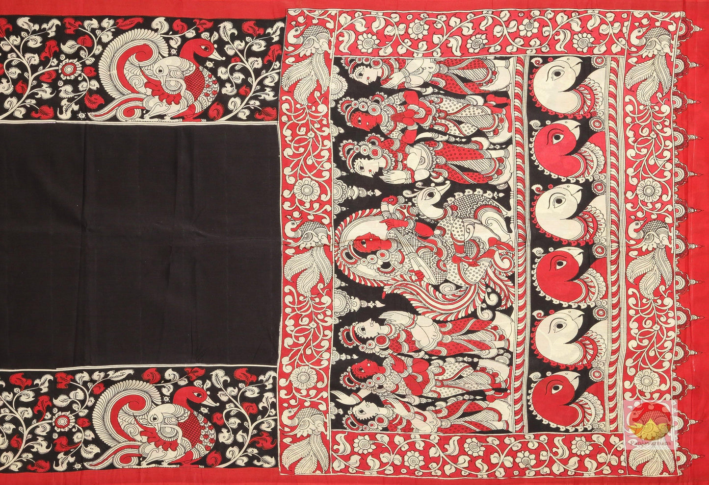 Handpainted Kalamkari Silk Saree - Organic Dyes - PKD 136 Archives - Kalamkari Silk - Panjavarnam