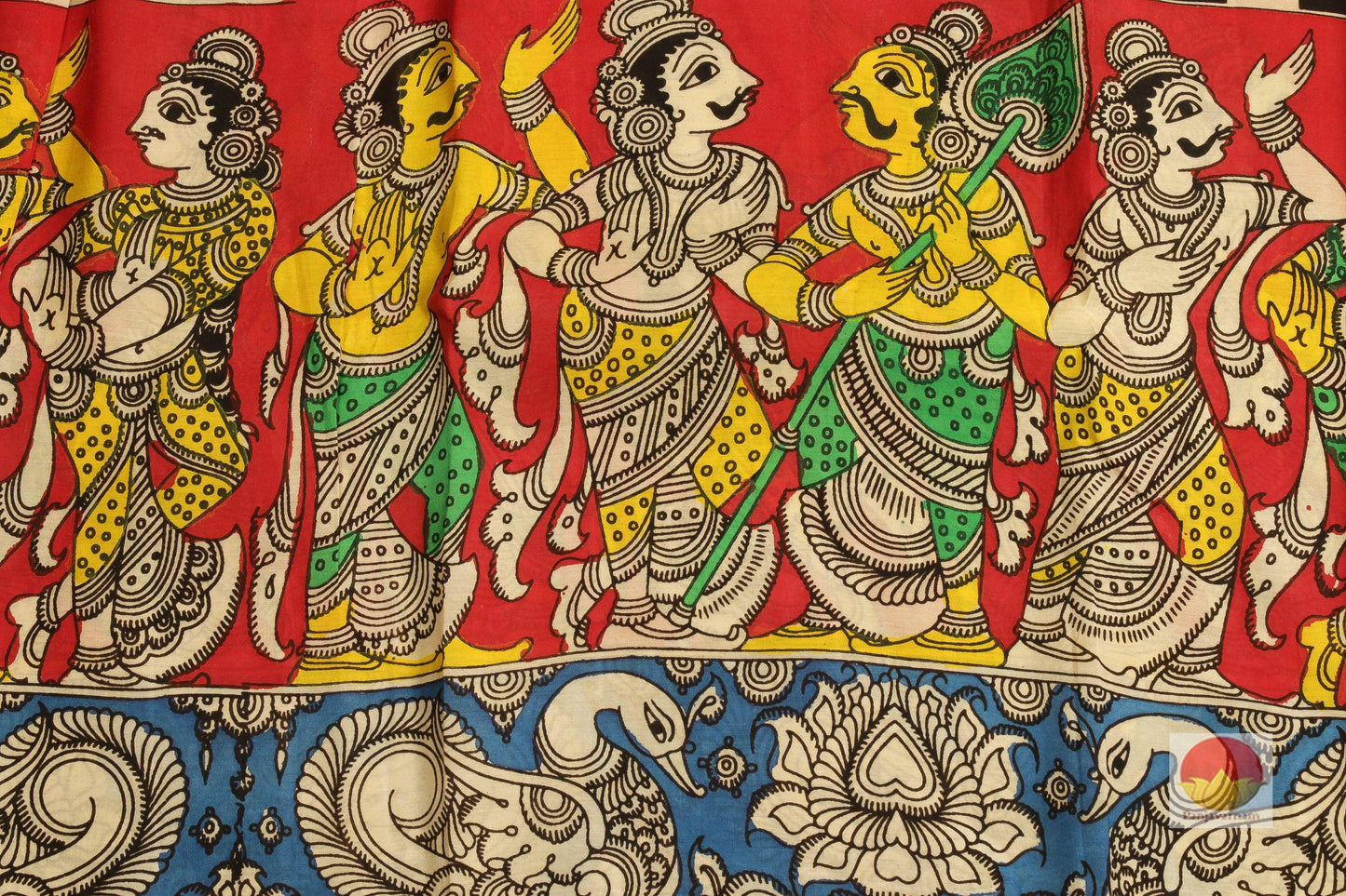 Handpainted Kalamkari Silk Saree - Organic Dyes - PKD 144 Archives - Kalamkari Silk - Panjavarnam