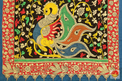 Handpainted Kalamkari Silk Saree - Organic Dyes - PKM 174 Archives - Kalamkari Silk - Panjavarnam