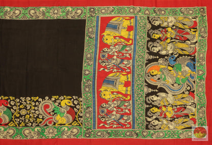 Handpainted Kalamkari Silk Saree - Organic Dyes - PKM 177 Archives - Kalamkari Silk - Panjavarnam