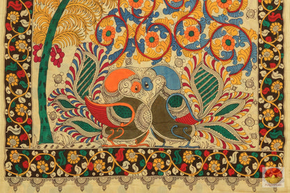 Handpainted Kalamkari Silk Saree - Organic Dyes - PKM 178 Archives - Kalamkari Silk - Panjavarnam