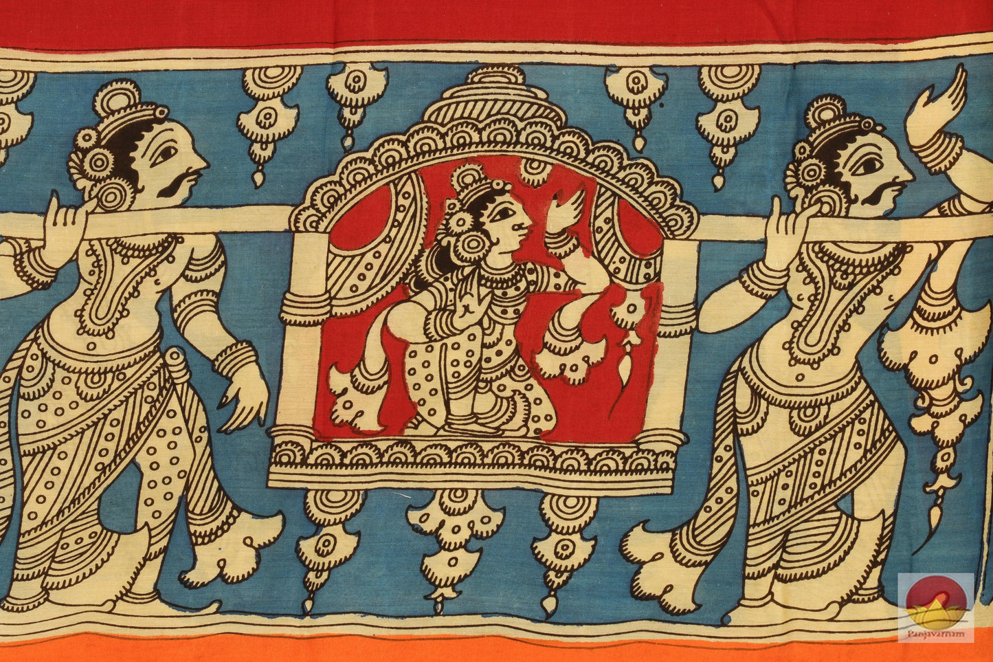 Handpainted Kalamkari Silk Saree - Organic Dyes - PKM 186 Archives - Kalamkari Silk - Panjavarnam