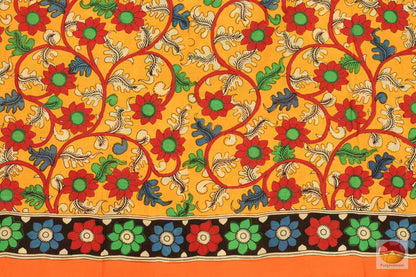 Handpainted Kalamkari Silk Saree - Organic Dyes - PKM 186 Archives - Kalamkari Silk - Panjavarnam