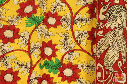 Handpainted Kalamkari Silk Saree - Organic Dyes - PKM 188 Archives - Kalamkari Silk - Panjavarnam