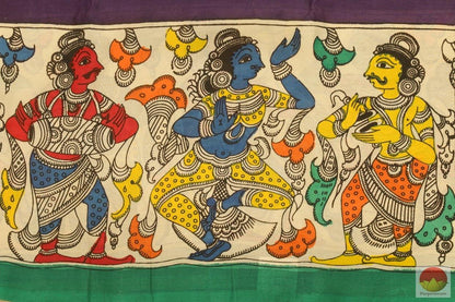 Handpainted Kalamkari Silk Saree - Organic Dyes - PKM 202 Archives - Kalamkari Silk - Panjavarnam