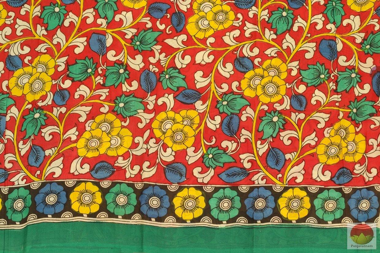 Handpainted Kalamkari Silk Saree - Organic Dyes - PKM 202 Archives - Kalamkari Silk - Panjavarnam