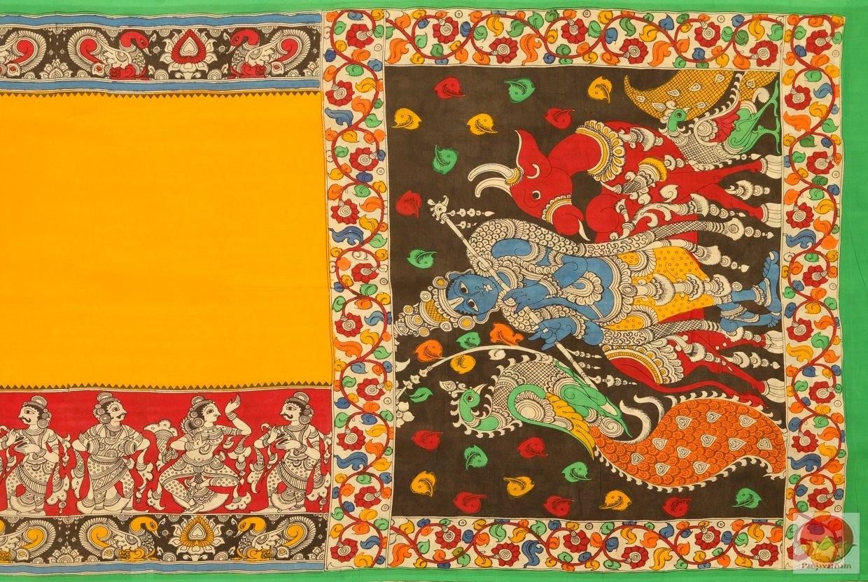 Handpainted Kalamkari Silk Saree - Organic Dyes - PKM 235 Archives - Kalamkari Silk - Panjavarnam