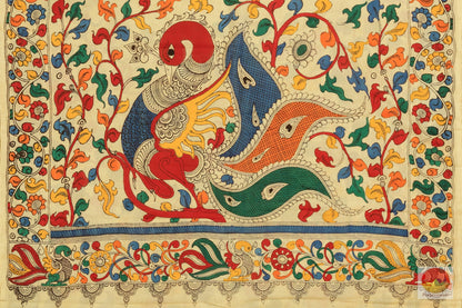 Handpainted Kalamkari Silk Saree - Organic Dyes - PKM 240 Archives - Kalamkari Silk - Panjavarnam