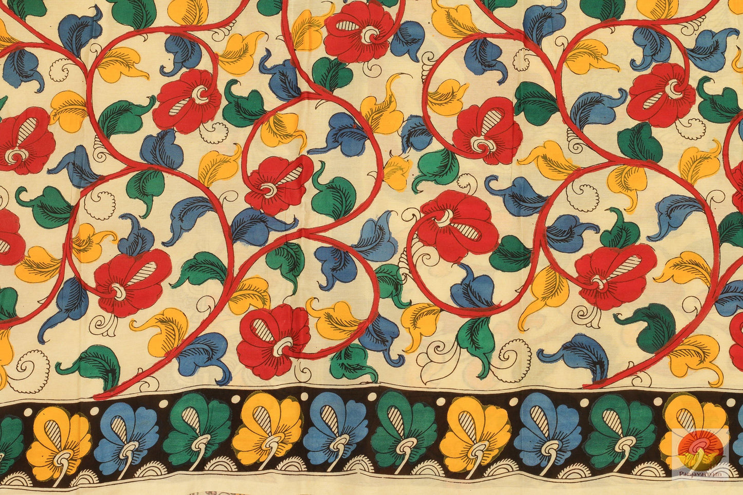 Handpainted Kalamkari Silk Saree - Organic Dyes - PKM 240 Archives - Kalamkari Silk - Panjavarnam