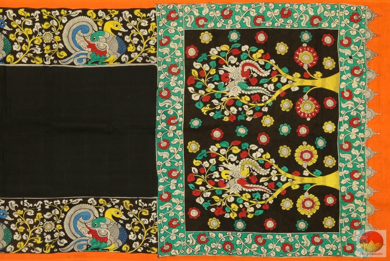 Handpainted Kalamkari Silk Saree - Organic Dyes - PKM 275 Archives - Kalamkari Silk - Panjavarnam