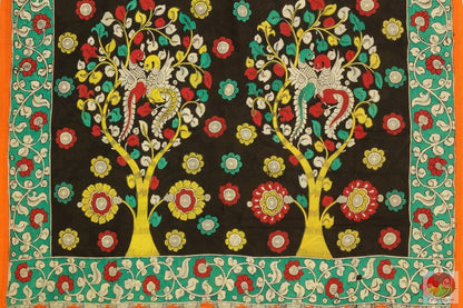 Handpainted Kalamkari Silk Saree - Organic Dyes - PKM 275 Archives - Kalamkari Silk - Panjavarnam